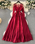 Sindrella Maroon Lace Dress-SL