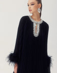 Heather Pleated Luxe Maxi Dress