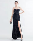Corset Bodice Off Shoulder Sequin Gown