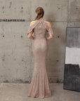 Sequin Cold Shoulder Maxi Gown