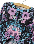 Purple Printed Back Cut Out Short Dress