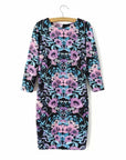 Purple Printed Back Cut Out Short Dress