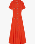 VERV Orange Button Up Knit Midi Dress