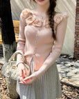 Loraine 3D Rose Knit Top