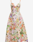 Multicolor Lace Embroidery Maxi Dress