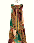 VERV Multicolor Boho Halter Maxi Dress
