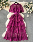 Eyelet Belted Dress