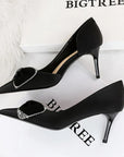 Bowknot Side Hollow Kitten Heels