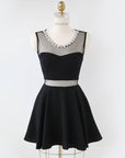 VERV Stone Studded Black Skater Dress
