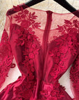 Sindrella Maroon Lace Dress-SL