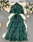 Eyelet Belted Dress