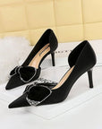 Bowknot Side Hollow Kitten Heels