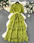 Eyelet Belted Dress