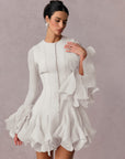 Trumpet Sleeves Short Ruffles Dress