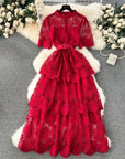 Eyelet Belted Dress