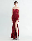 Corset Bodice Off Shoulder Sequin Gown
