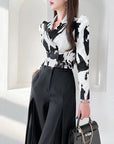 Printed Blouse Pant Suit