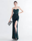 Corset Bodice Off Shoulder Sequin Gown