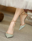 Amelia Rivet Embellished Sandals