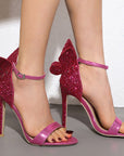 VERV Eva Rose Red Glittery Butterfly Sandals