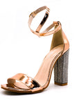 Amara Rhinestone Studded Block Heels