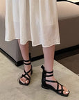 VERV Sloane Black Strappy Gladiators