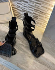 VERV Sloane Black Strappy Gladiators