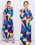 Dakota Printed Long Shirt Dress
