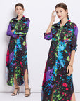 Dakota Printed Long Shirt Dress