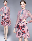 London Ruffle Printed Short Dress