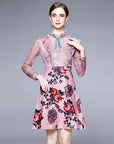 London Ruffle Printed Short Dress