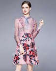 London Ruffle Printed Short Dress