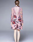 London Ruffle Printed Short Dress