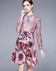 London Ruffle Printed Short Dress
