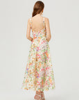 Multicolor Lace Embroidery Maxi Dress