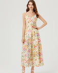Multicolor Lace Embroidery Maxi Dress