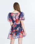 Floral Printed Gauze Mini Dress With Slip