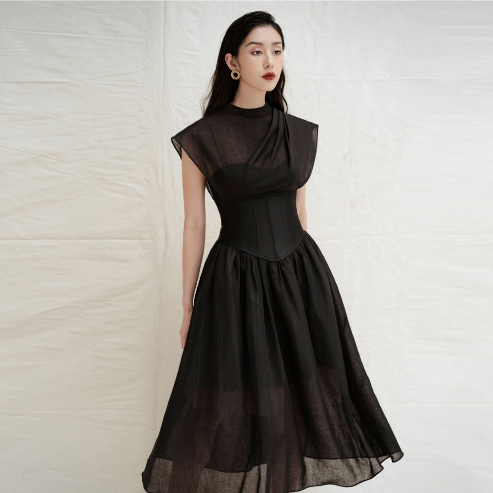 corset midi dress formal Bodice Satin A-Line %0D%0AHigh%20elasticity%20for%20a%20better%20fit Britton Corset Midi Dress |