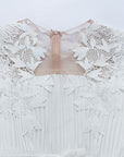 Famella Pleated Lace Slim Dress