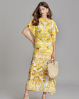 Selah Printed Retro Style Kaftan Dress