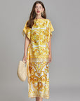 Selah Printed Retro Style Kaftan Dress