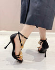 Magnolia Rose Foil Sandals