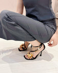 Magnolia Rose Foil Sandals