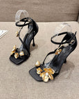 Magnolia Rose Foil Sandals