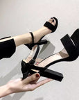 Elena Bowknot High Block Heels
