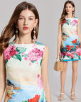 Lucille Jaquared Floral Printed Dress