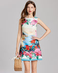 Lucille Jaquared Floral Printed Dress