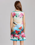 Lucille Jaquared Floral Printed Dress
