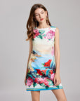 Lucille Jaquared Floral Printed Dress