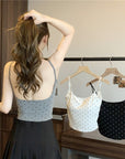 Emerson Low Back Buit-In Bra Polka Top